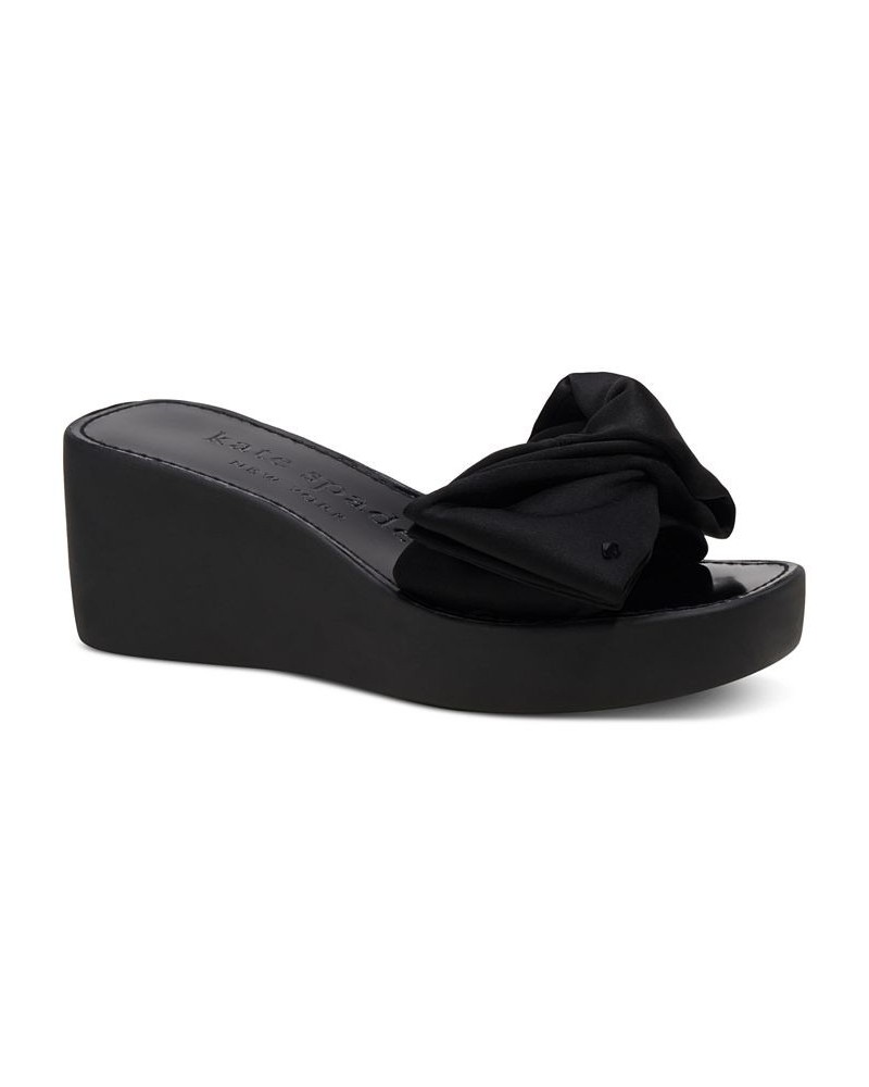 Women's Bikini Platform Wedge Sandals Black $67.62 Shoes