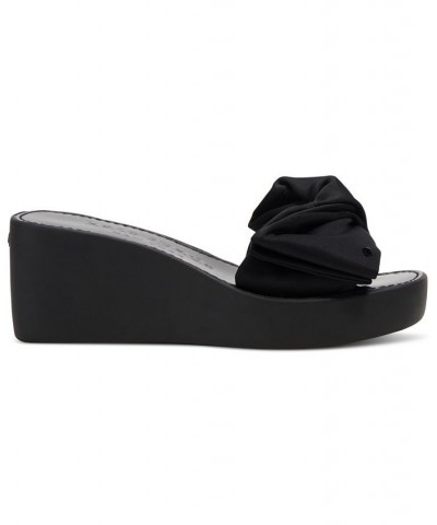 Women's Bikini Platform Wedge Sandals Black $67.62 Shoes