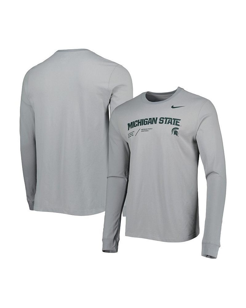 Men's Gray Michigan State Spartans Team Practice Performance Long Sleeve T-shirt $27.99 T-Shirts