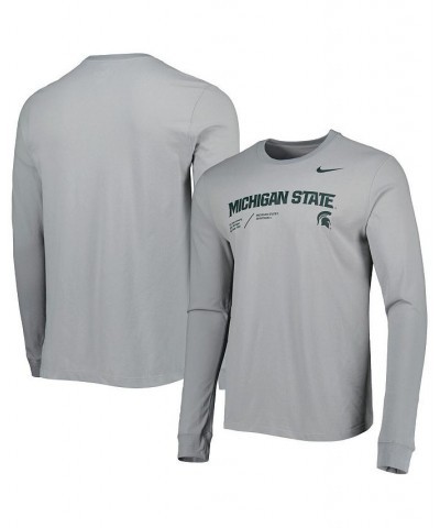 Men's Gray Michigan State Spartans Team Practice Performance Long Sleeve T-shirt $27.99 T-Shirts