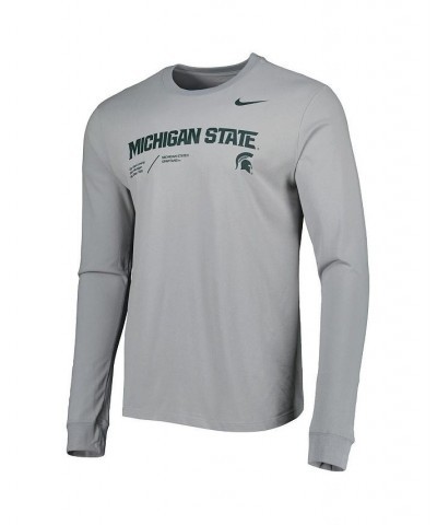 Men's Gray Michigan State Spartans Team Practice Performance Long Sleeve T-shirt $27.99 T-Shirts