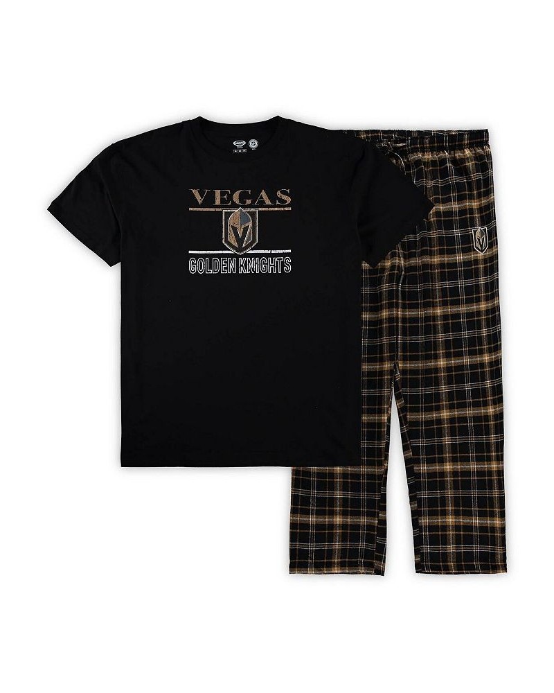 Men's Black Vegas Golden Knights Big and Tall Lodge T-shirt and Pants Sleep Set $22.56 Pajama