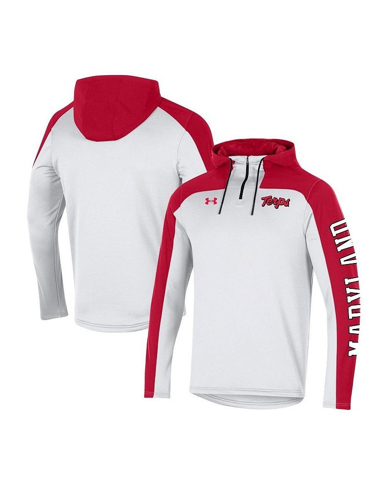 Men's White Maryland Terrapins Throwback Special Game Quarter-Zip Pullover Hoodie $51.70 Sweatshirt