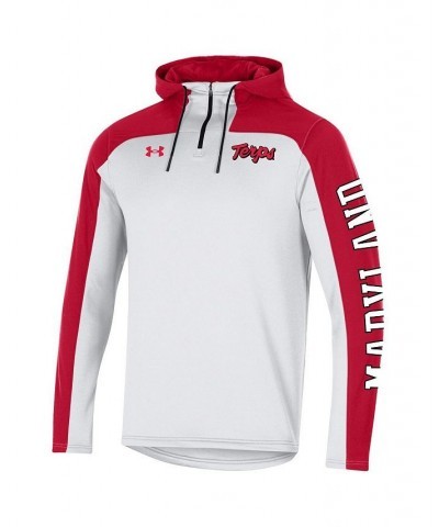 Men's White Maryland Terrapins Throwback Special Game Quarter-Zip Pullover Hoodie $51.70 Sweatshirt