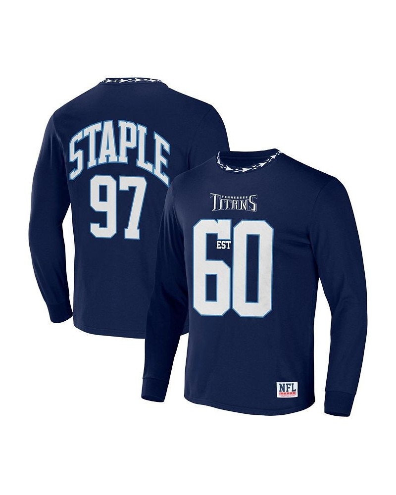 Men's NFL X Staple Navy Tennessee Titans Core Long Sleeve Jersey Style T-shirt $28.19 T-Shirts