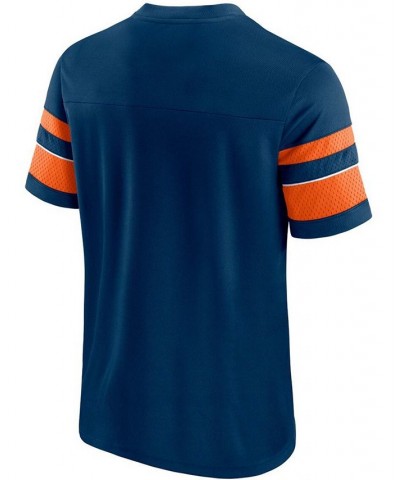 Men's Navy Chicago Bears Textured Hashmark V-Neck T-shirt $26.31 T-Shirts