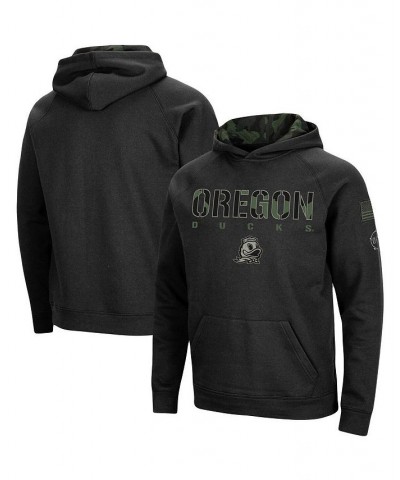 Men's Black Oregon Ducks Big and Tall OHT Military-Inspired Appreciation Raglan Pullover Hoodie $41.65 Sweatshirt