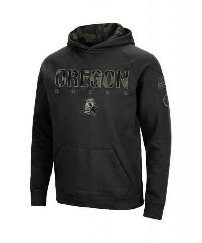 Men's Black Oregon Ducks Big and Tall OHT Military-Inspired Appreciation Raglan Pullover Hoodie $41.65 Sweatshirt