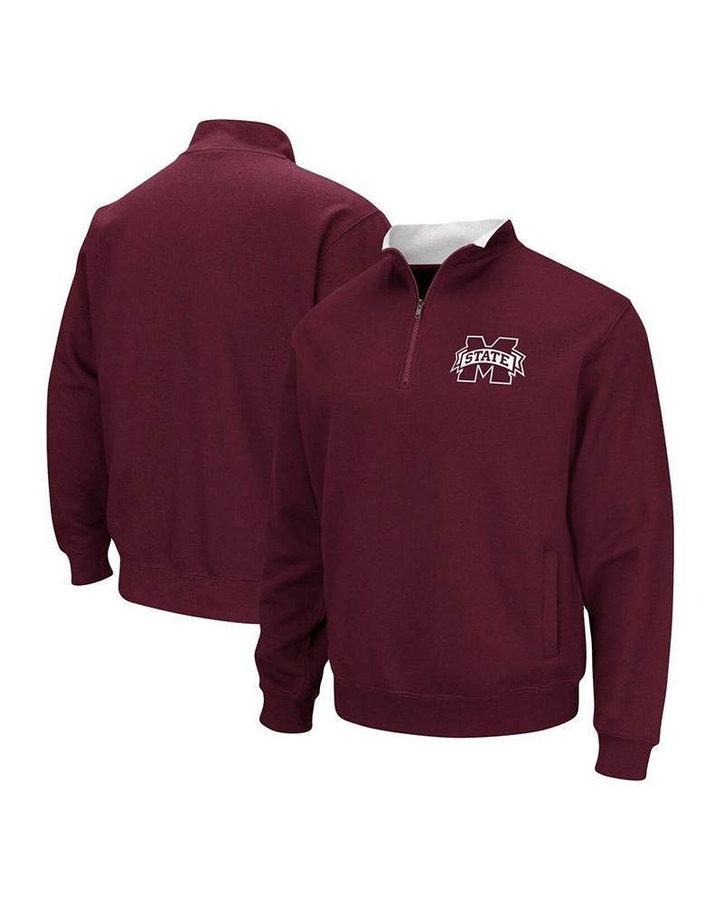 Men's Maroon Mississippi State Bulldogs Tortugas Logo Quarter-Zip Jacket $33.59 Sweatshirt