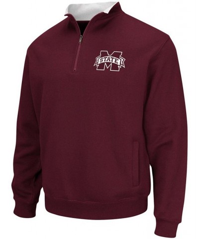 Men's Maroon Mississippi State Bulldogs Tortugas Logo Quarter-Zip Jacket $33.59 Sweatshirt