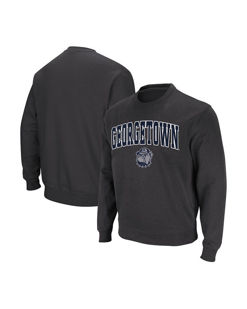 Men's Charcoal Georgetown Hoyas Arch and Logo Crew Neck Sweatshirt $25.20 Sweatshirt