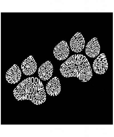 Men's Word Art Hoodie - Woof Paw Prints Gray $28.20 Sweatshirt