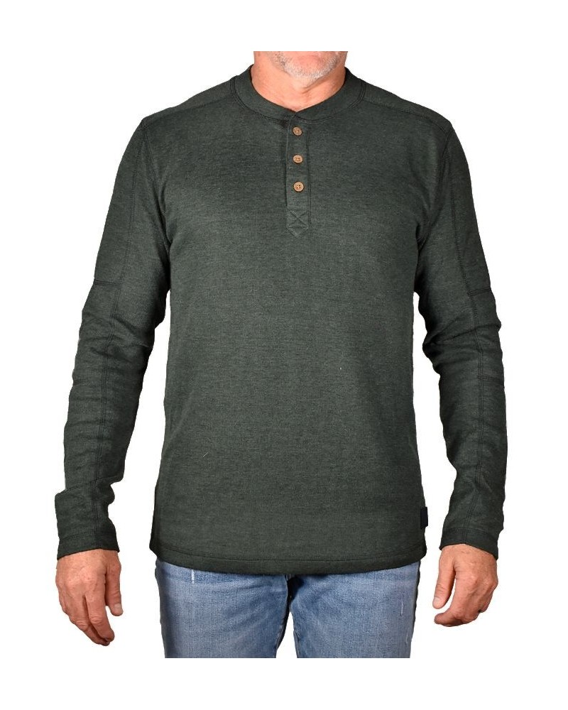 Men's Heathered Rib Stretch Henley T-shirt Dark Navy $34.06 T-Shirts