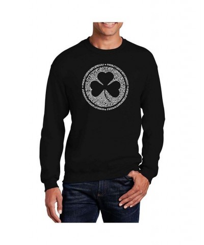 Men's Word Art Lyrics To When Irish Eyes Are Smiling Crewneck Sweatshirt Black $23.50 Sweatshirt