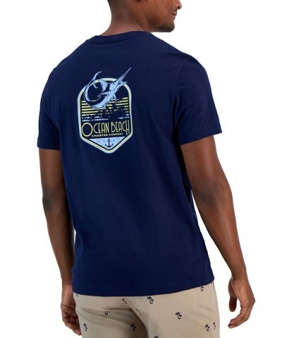 Men's Ocean Beach Classic-Fit Graphic T-Shirt Blue $10.56 T-Shirts