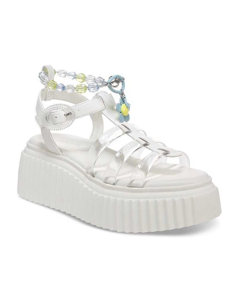 Ester Embellished Fisherman Platform Sandals White $52.32 Shoes