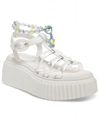 Ester Embellished Fisherman Platform Sandals White $52.32 Shoes