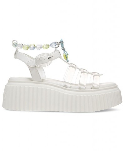 Ester Embellished Fisherman Platform Sandals White $52.32 Shoes