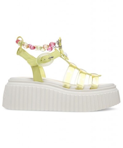 Ester Embellished Fisherman Platform Sandals White $52.32 Shoes