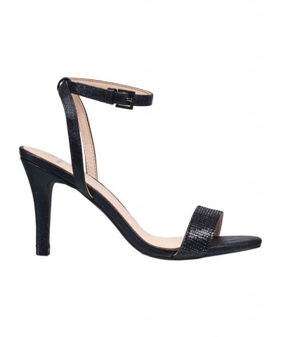 Women's Party Pointed Ankle Strap Sandals Black $49.68 Shoes