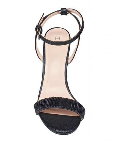 Women's Party Pointed Ankle Strap Sandals Black $49.68 Shoes