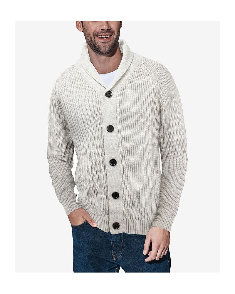 Men's Shawl Collar Cardigan Gray $45.76 Sweaters