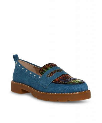 Women's Hallie Loafers Blue $49.50 Shoes