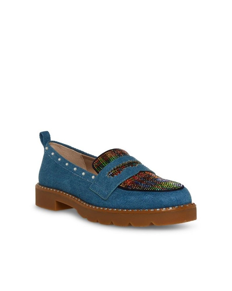 Women's Hallie Loafers Blue $49.50 Shoes