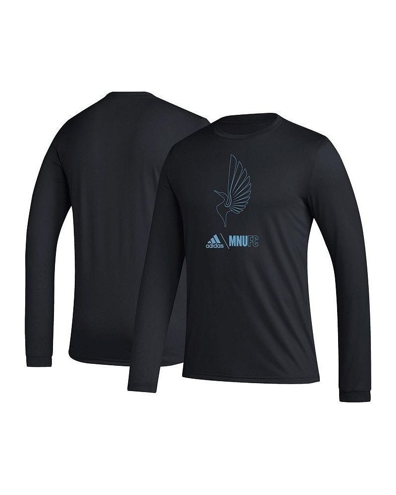 Men's Black Minnesota United FC Icon Long Sleeve T-shirt $23.00 T-Shirts