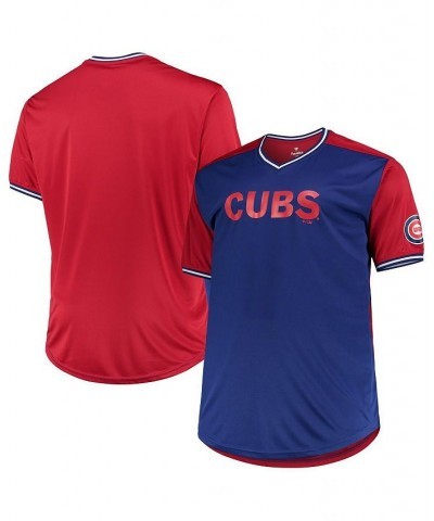 Men's Royal, Red Chicago Cubs Solid V-Neck T-shirt $30.80 T-Shirts