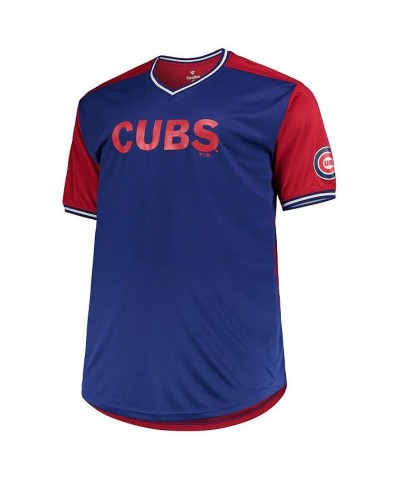 Men's Royal, Red Chicago Cubs Solid V-Neck T-shirt $30.80 T-Shirts