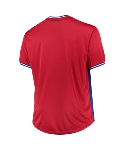 Men's Royal, Red Chicago Cubs Solid V-Neck T-shirt $30.80 T-Shirts