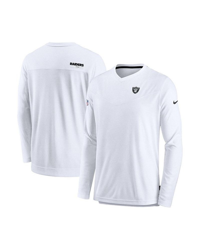 Men's Gray Las Vegas Raiders 2022 Sideline Coach Chevron Lock Up Performance Long Sleeve T-shirt $29.69 T-Shirts