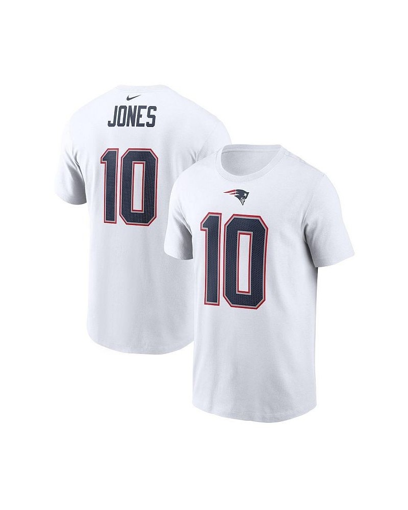 Men's Mac Jones White New England Patriots Player Name Number T-shirt $27.99 T-Shirts