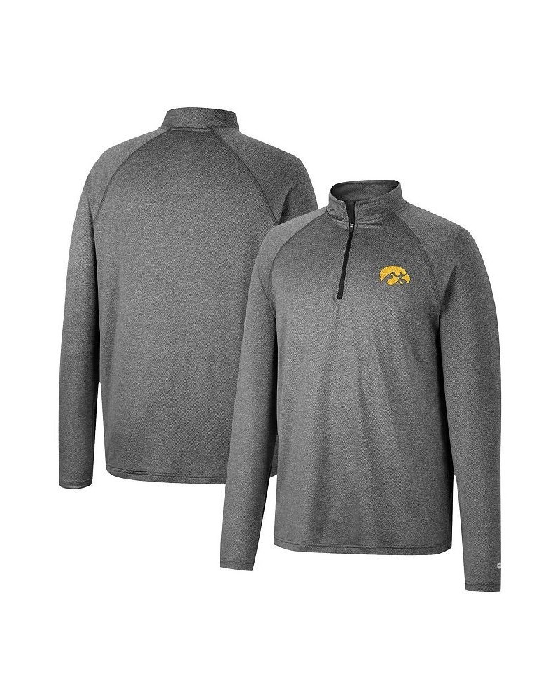 Men's Heathered Gray Iowa Hawkeyes Earth First Raglan Quarter-Zip Windshirt $35.39 Sweatshirt