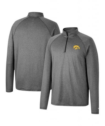 Men's Heathered Gray Iowa Hawkeyes Earth First Raglan Quarter-Zip Windshirt $35.39 Sweatshirt