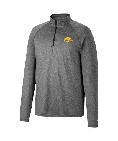 Men's Heathered Gray Iowa Hawkeyes Earth First Raglan Quarter-Zip Windshirt $35.39 Sweatshirt