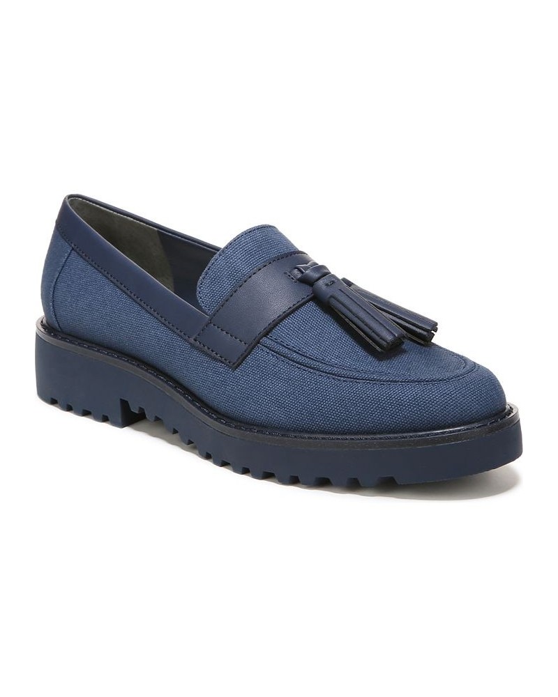 Carolynn Lug Sole Loafers Blue $51.60 Shoes