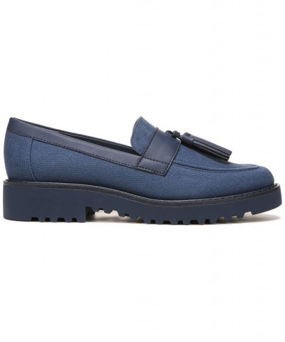 Carolynn Lug Sole Loafers Blue $51.60 Shoes