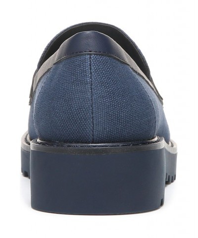 Carolynn Lug Sole Loafers Blue $51.60 Shoes