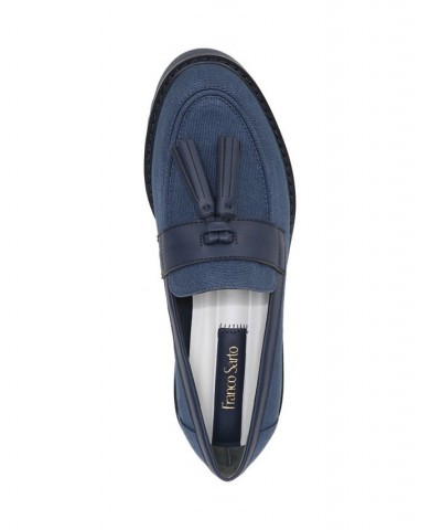 Carolynn Lug Sole Loafers Blue $51.60 Shoes