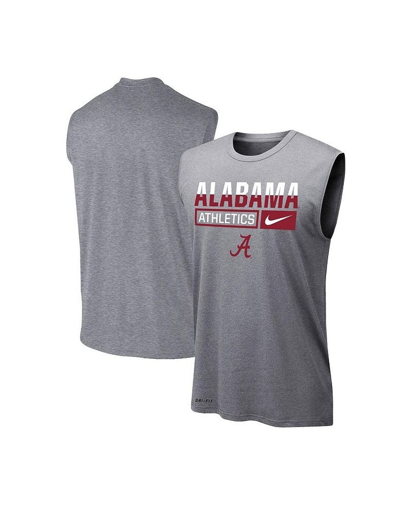 Men's Heathered Gray Alabama Crimson Tide Wordmark Drop Legend Performance Tank Top $28.99 T-Shirts