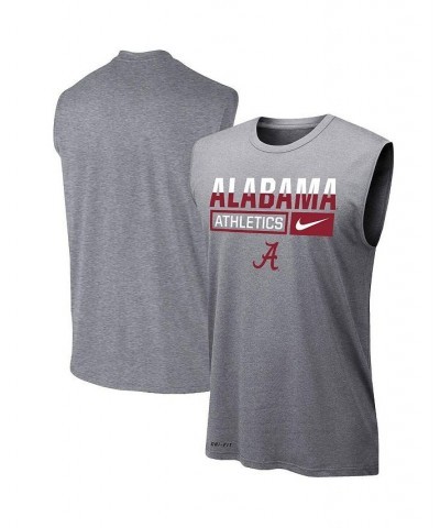 Men's Heathered Gray Alabama Crimson Tide Wordmark Drop Legend Performance Tank Top $28.99 T-Shirts