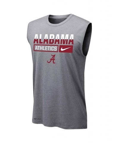 Men's Heathered Gray Alabama Crimson Tide Wordmark Drop Legend Performance Tank Top $28.99 T-Shirts