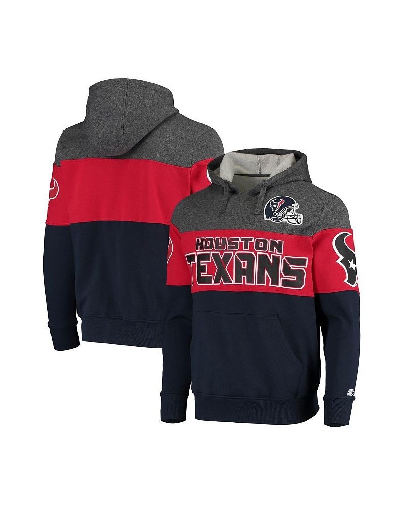 Men's Heathered Gray, Navy Houston Texans Extreme Fireballer Pullover Hoodie $41.65 Sweatshirt