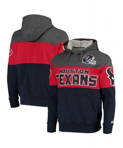 Men's Heathered Gray, Navy Houston Texans Extreme Fireballer Pullover Hoodie $41.65 Sweatshirt