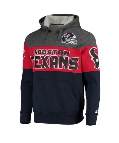 Men's Heathered Gray, Navy Houston Texans Extreme Fireballer Pullover Hoodie $41.65 Sweatshirt