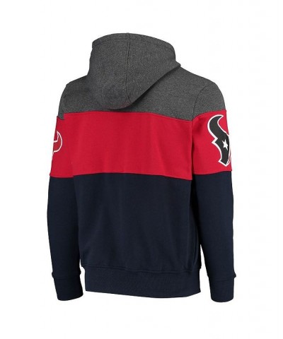 Men's Heathered Gray, Navy Houston Texans Extreme Fireballer Pullover Hoodie $41.65 Sweatshirt