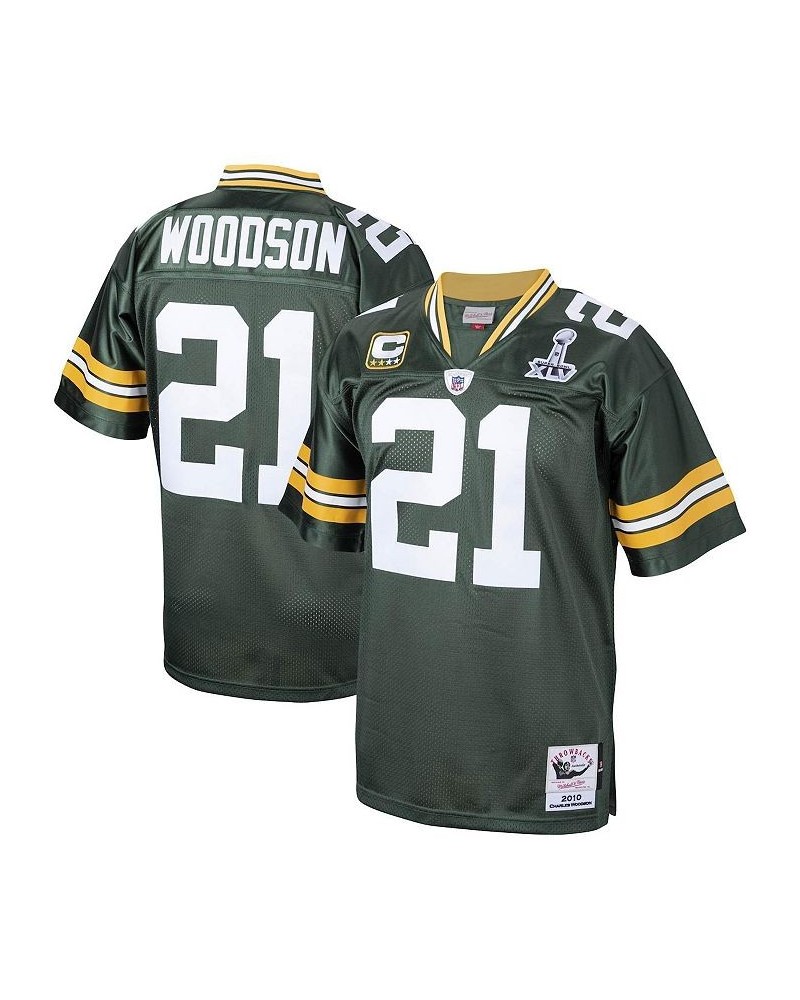 Men's Charles Woodson Green Green Bay Packers 2010 Authentic Throwback Retired Player Jersey $134.00 Jersey