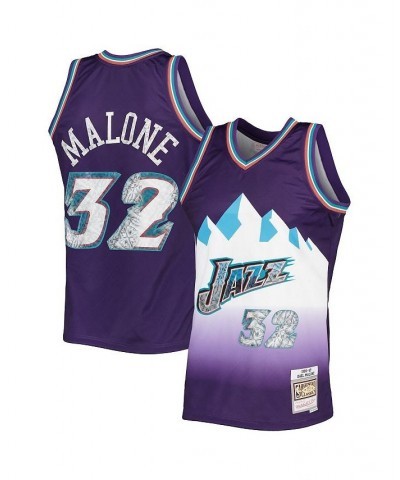 Men's Karl Malone Purple Utah Jazz 1996-97 Hardwood Classics 75th Anniversary Diamond Swingman Jersey $94.50 Jersey